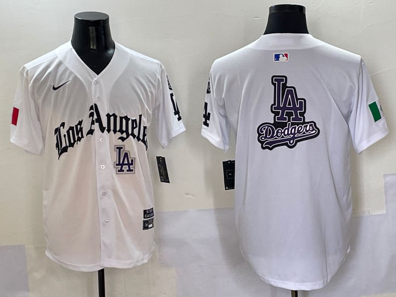 Men Los Angeles Dodgers Blank White Five generations Joint Name 2025 Nike MLB Jersey style 28